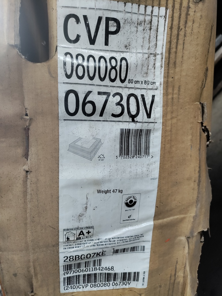 Fenêtre de toit plat VELUX 80x80
