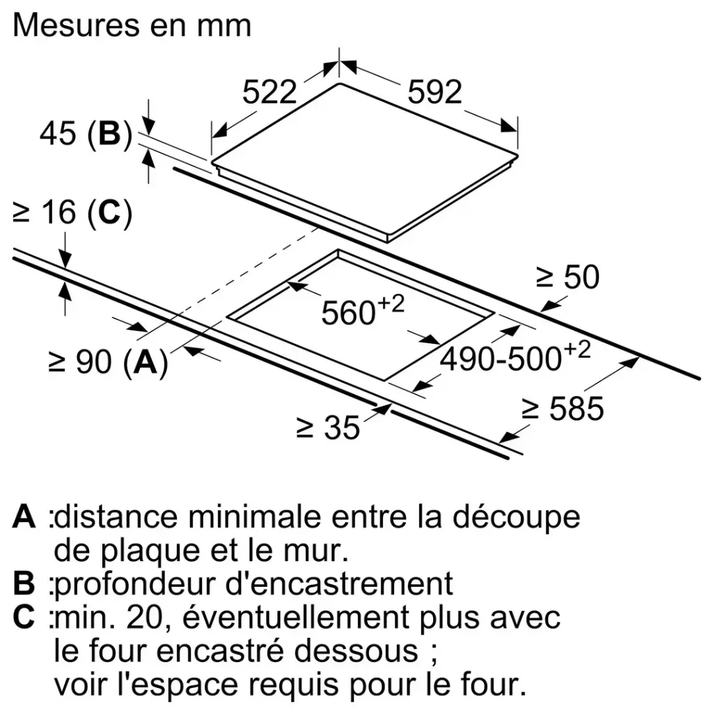 Taque vitrocéramique PKF611BB2E BOSCH