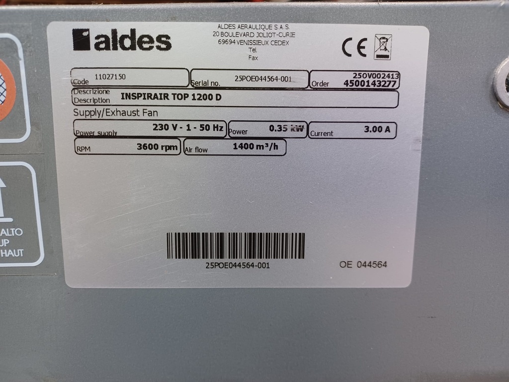 Groupe de ventilation double flux