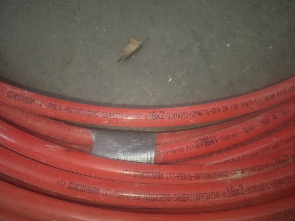 Tube PEX eau chaude 16x2 au mètre