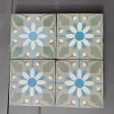 Carreaux de ciment "fleur bleue" - pce