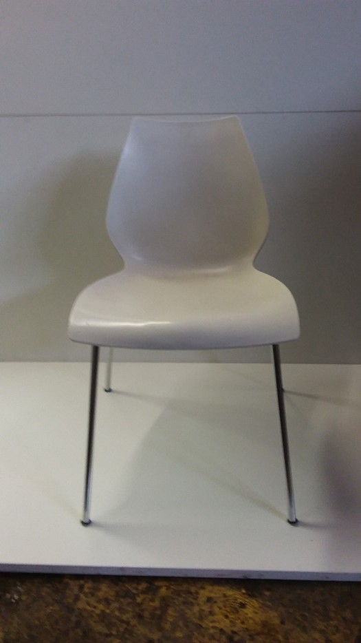 Chaise bois moulé blanche