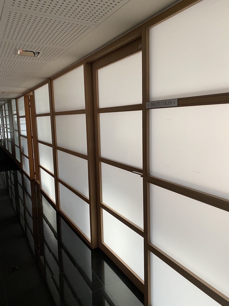 Cloisons bois/verre sablé