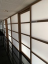 Cloisons bois/verre sablé